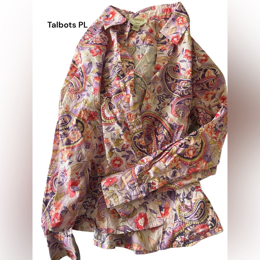 Talbots PL button down blouse (stretch)